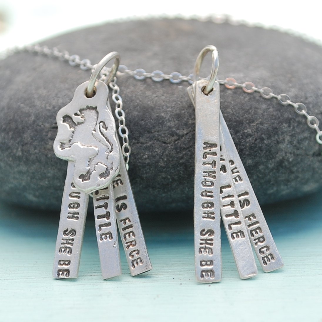 "And though she be but little she is fierce" - Shakespeare quote necklace