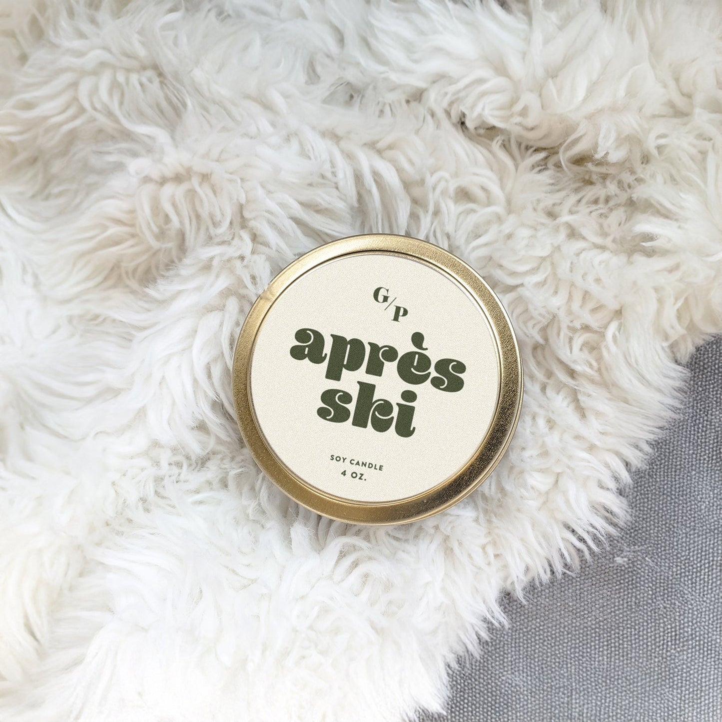 Après Ski 4 oz. Just Because Candle Tin