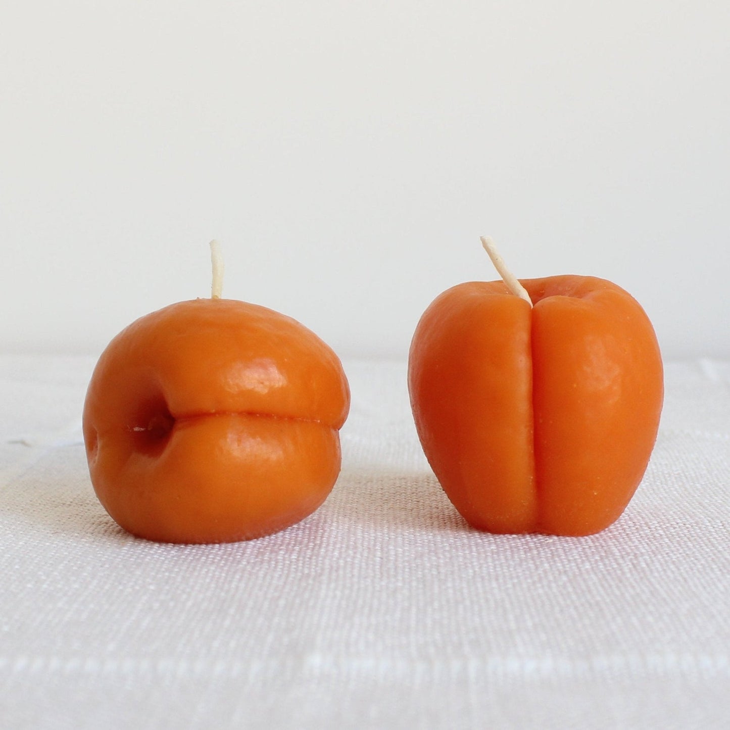 Apricot Beeswax Candle Pair