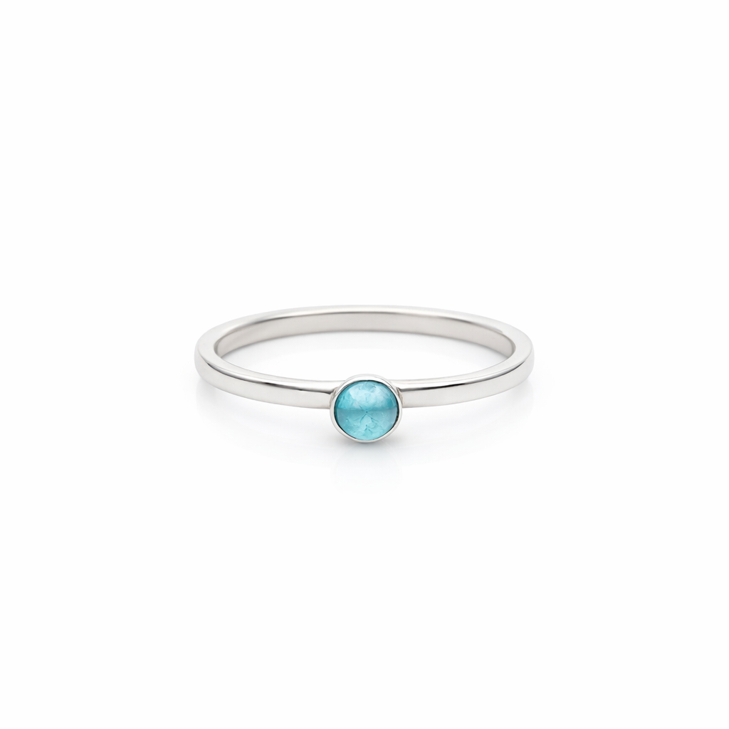Tiny Aquamarine Birthstone Ring –  Size 7