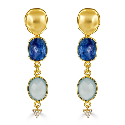 Aquamarine and Kyanite Earrings