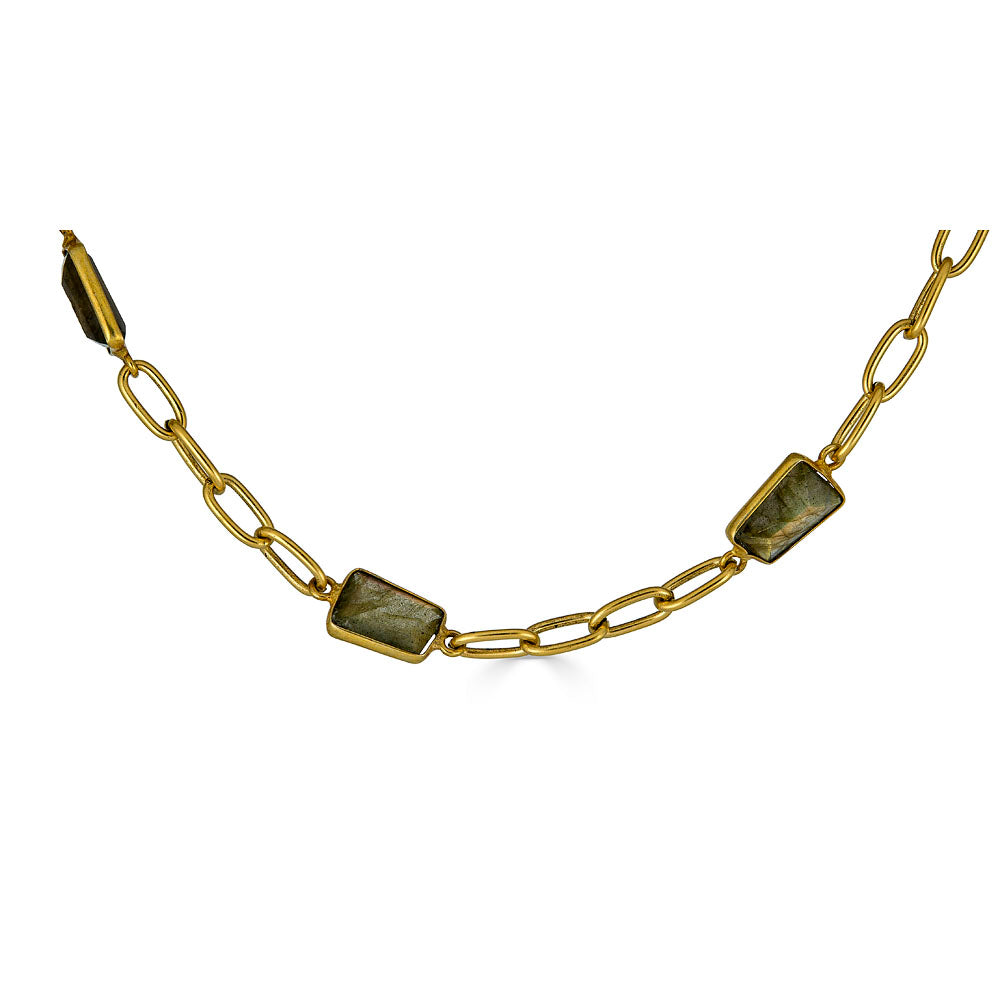 Asymmetrical Labradorite Necklace
