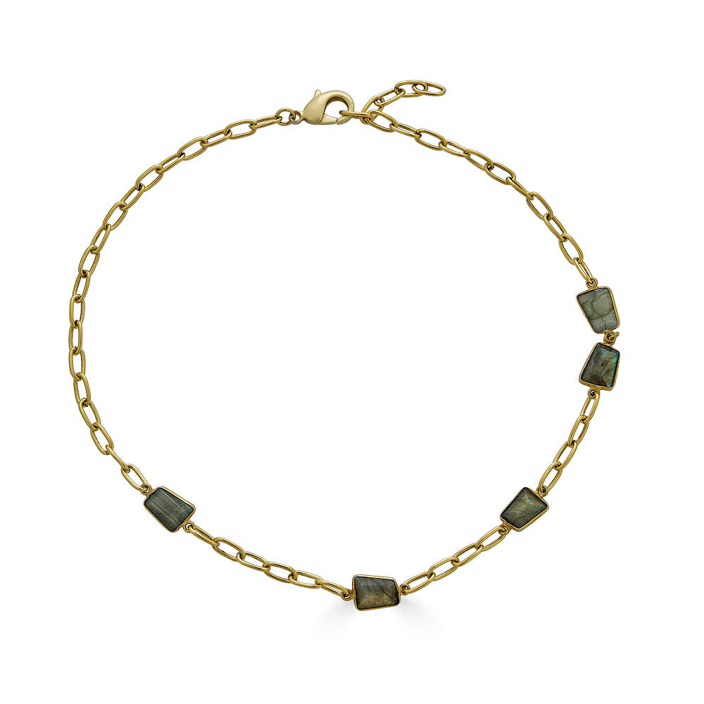 Asymmetrical Labradorite Necklace