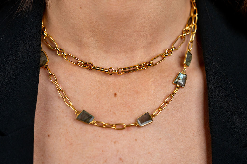 Asymmetrical Labradorite Necklace