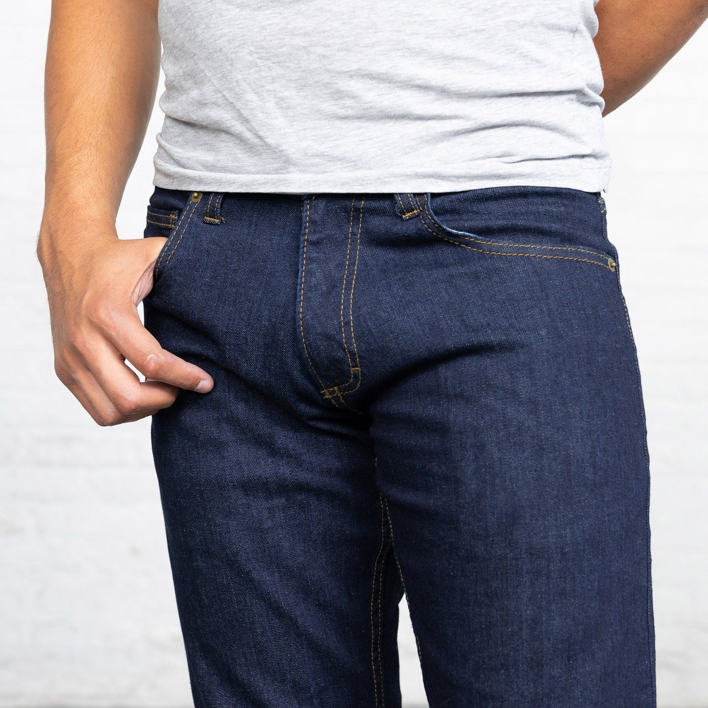 Tailored Fit Dark Wash 6 Pocket