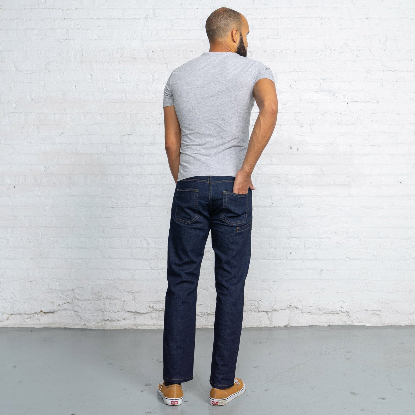 Tailored Fit Dark Wash 6 Pocket