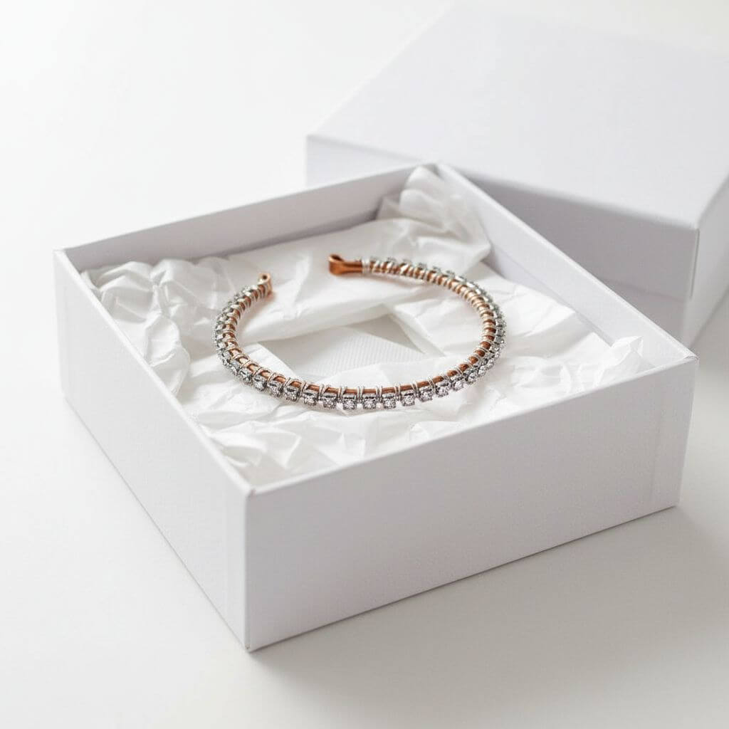 Catch-Free Crystal Rhinestone Tennis Bracelet Bangle