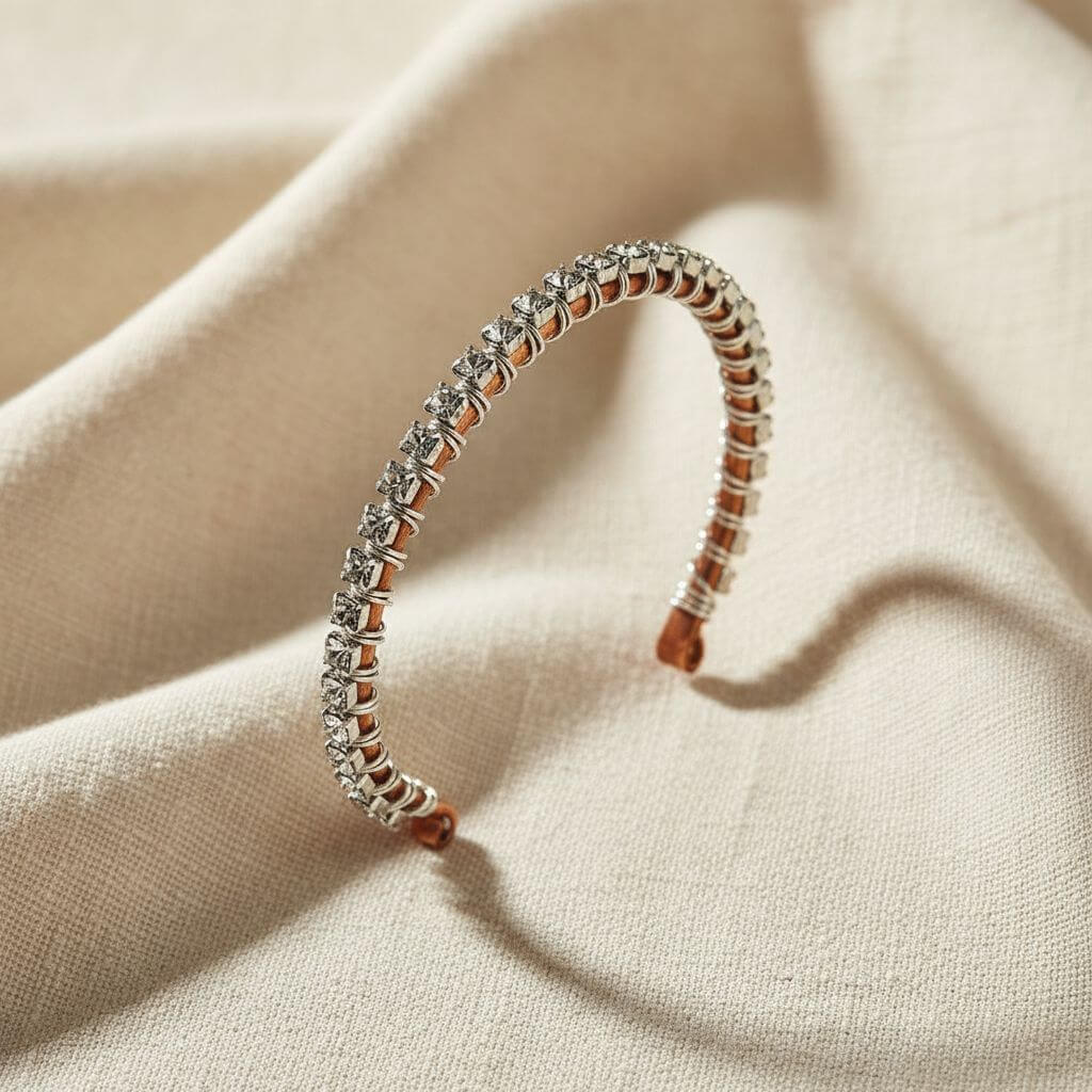 Catch-Free Crystal Rhinestone Tennis Bracelet Bangle