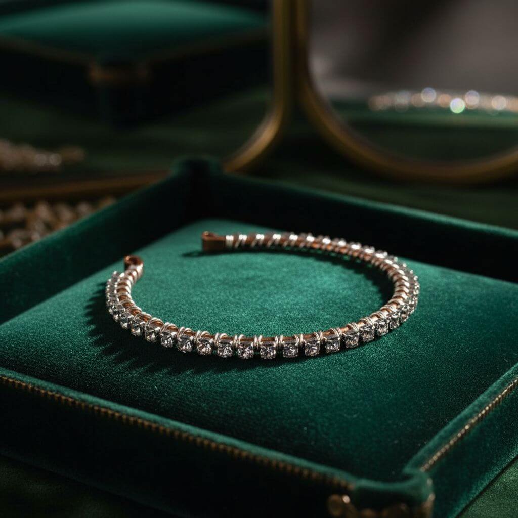 Catch-Free Crystal Rhinestone Tennis Bracelet Bangle