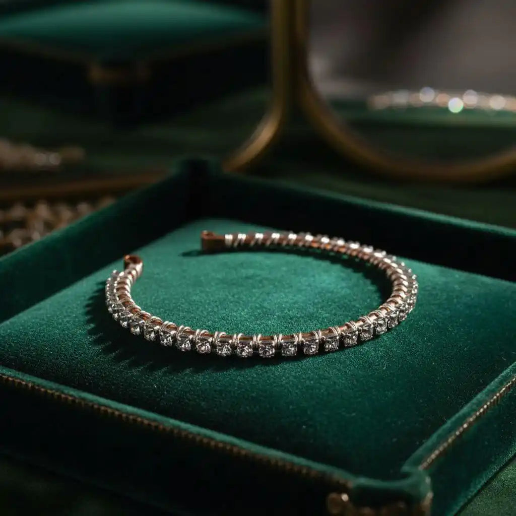 Catch-Free Crystal Rhinestone Tennis Bracelet Bangle