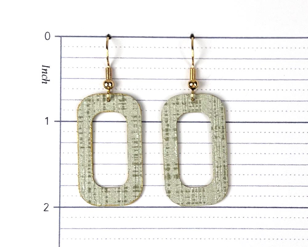 Soft Sage Rounded Rectangle Earrings