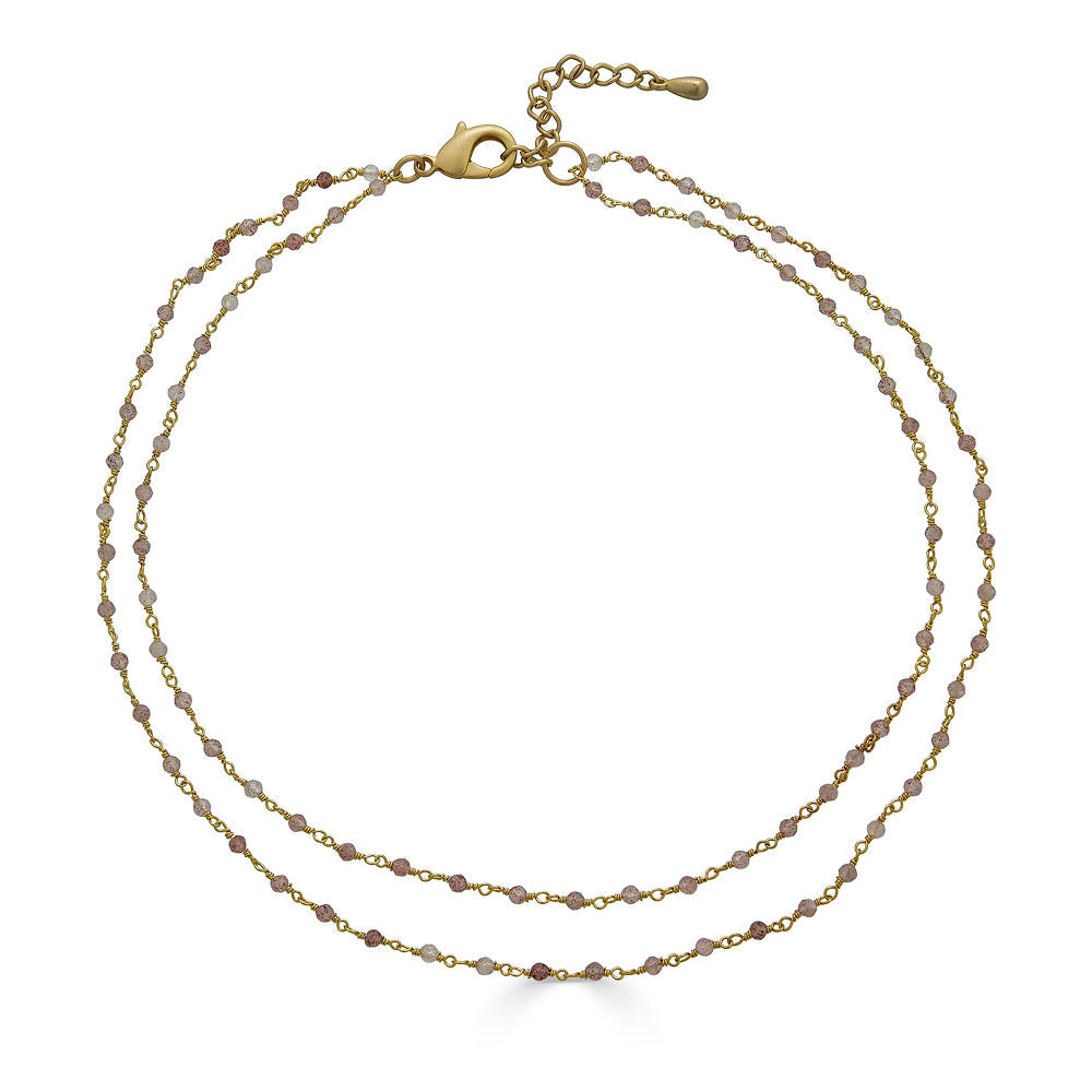 Two Strand Delicate Berry Quartz Necklace