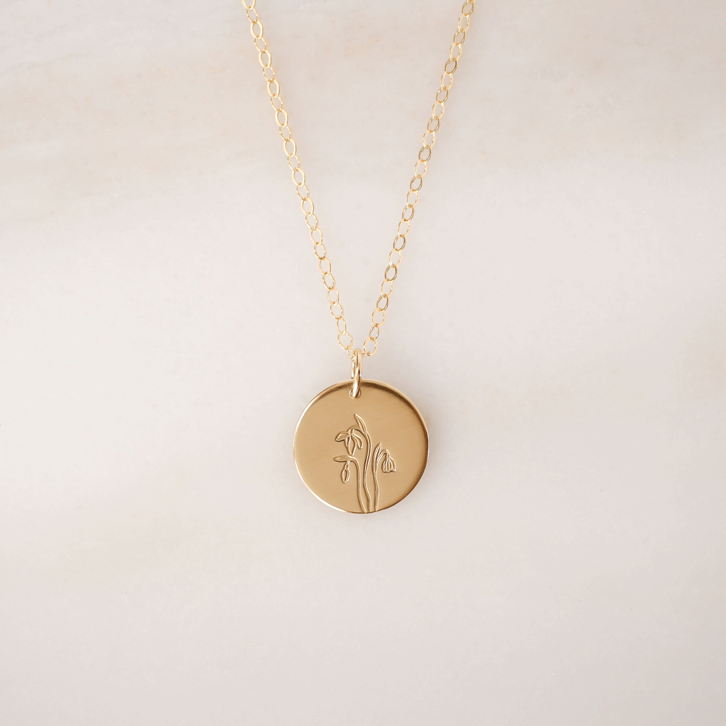 June Birth Flower Necklace • Rose