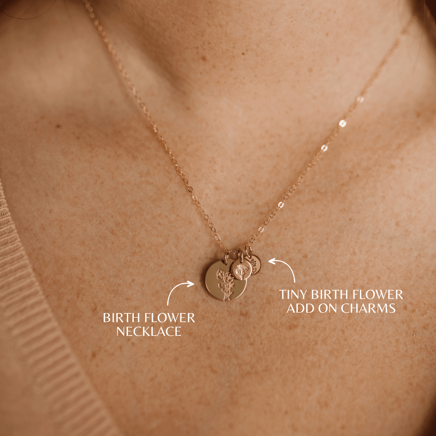 July Birth Flower Necklace • Larkspur