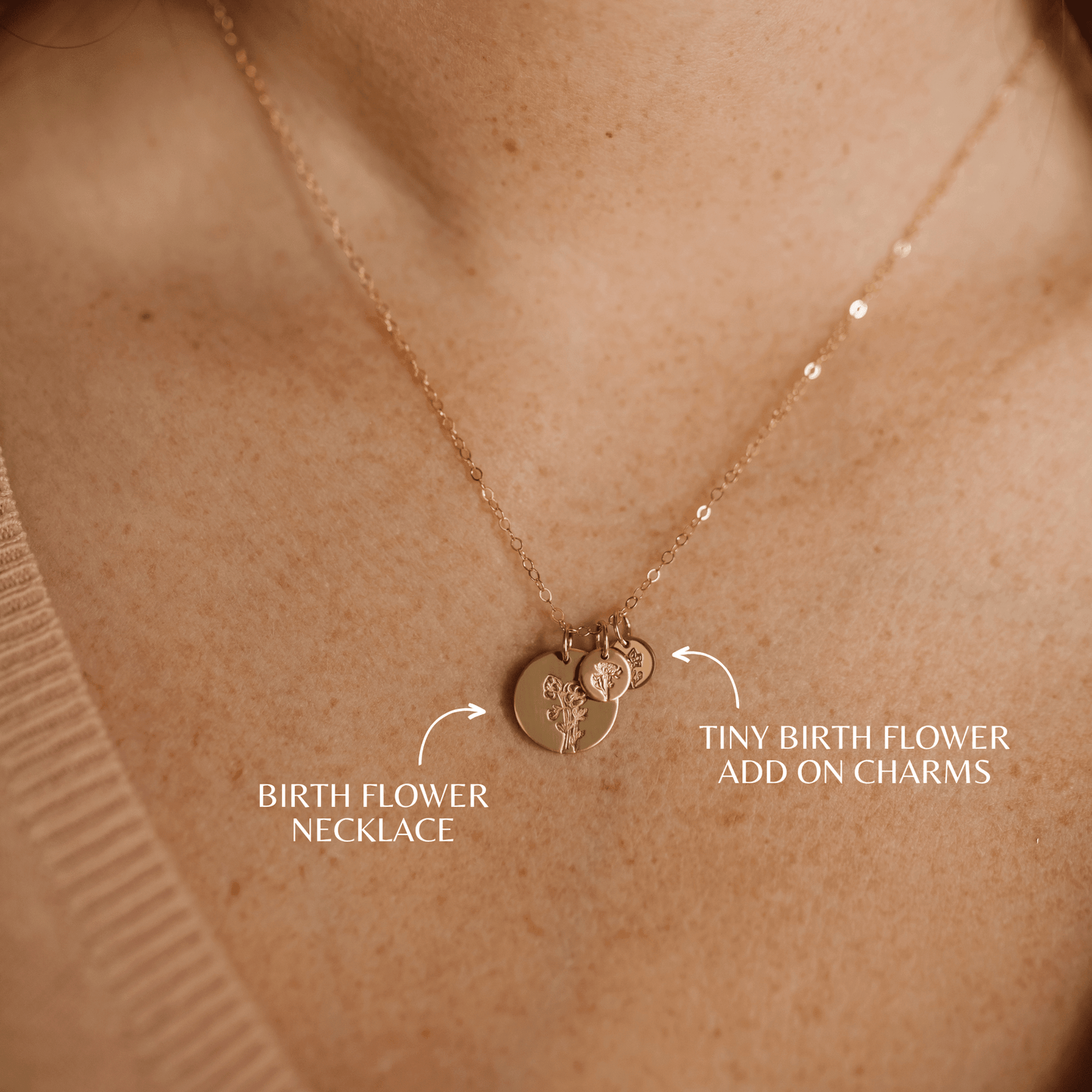 June Birth Flower Necklace • Rose