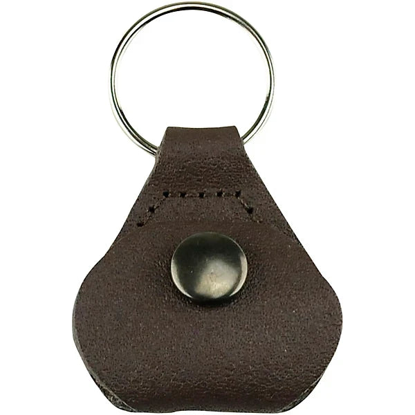 Leather Guitar Pick Holder Keychain – Snap Case for Picks – Black, Brown, Tan or White – Gift for Guitar Player
