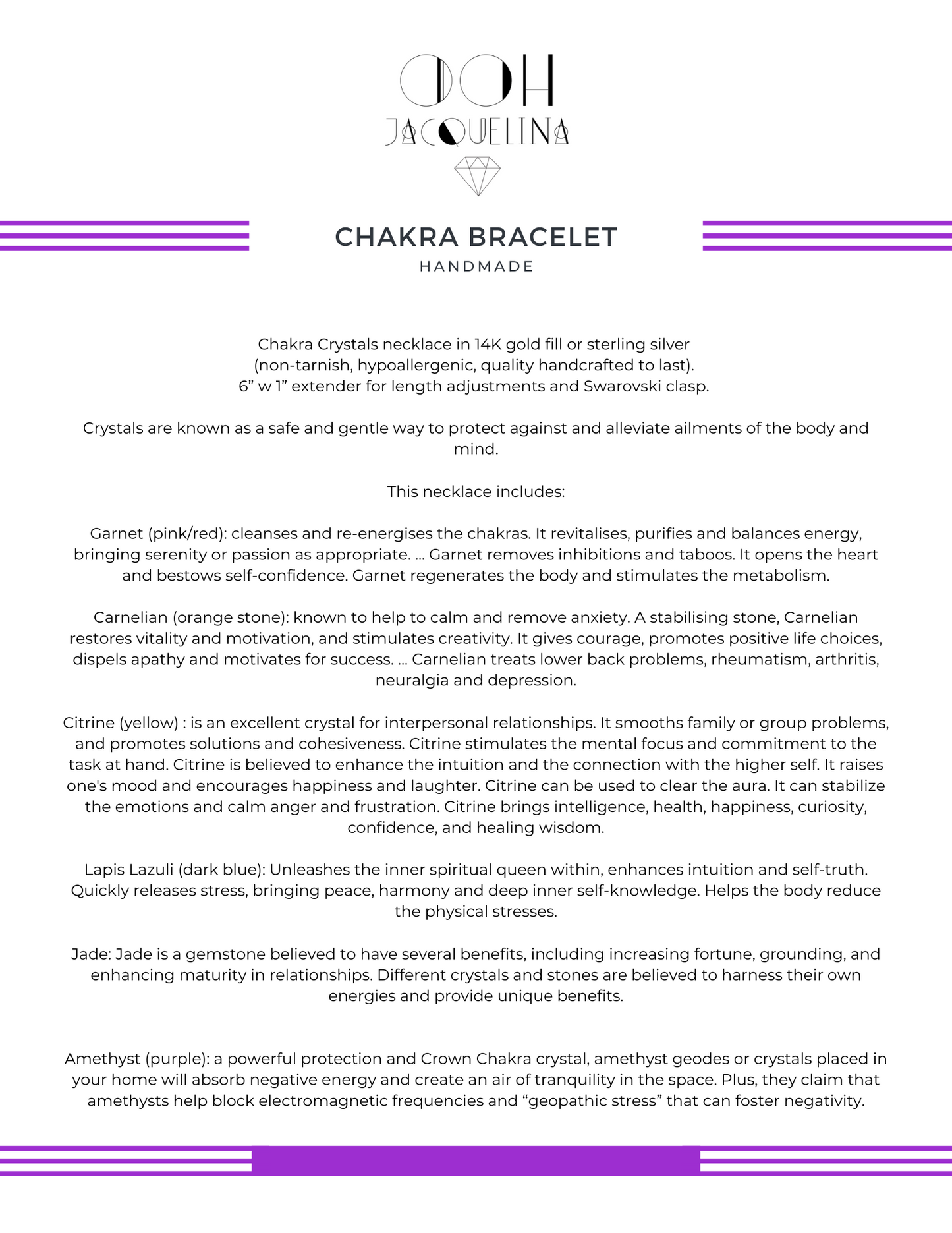 Chakra Stones Rainbow Bracelet with Swarovski Clasp
