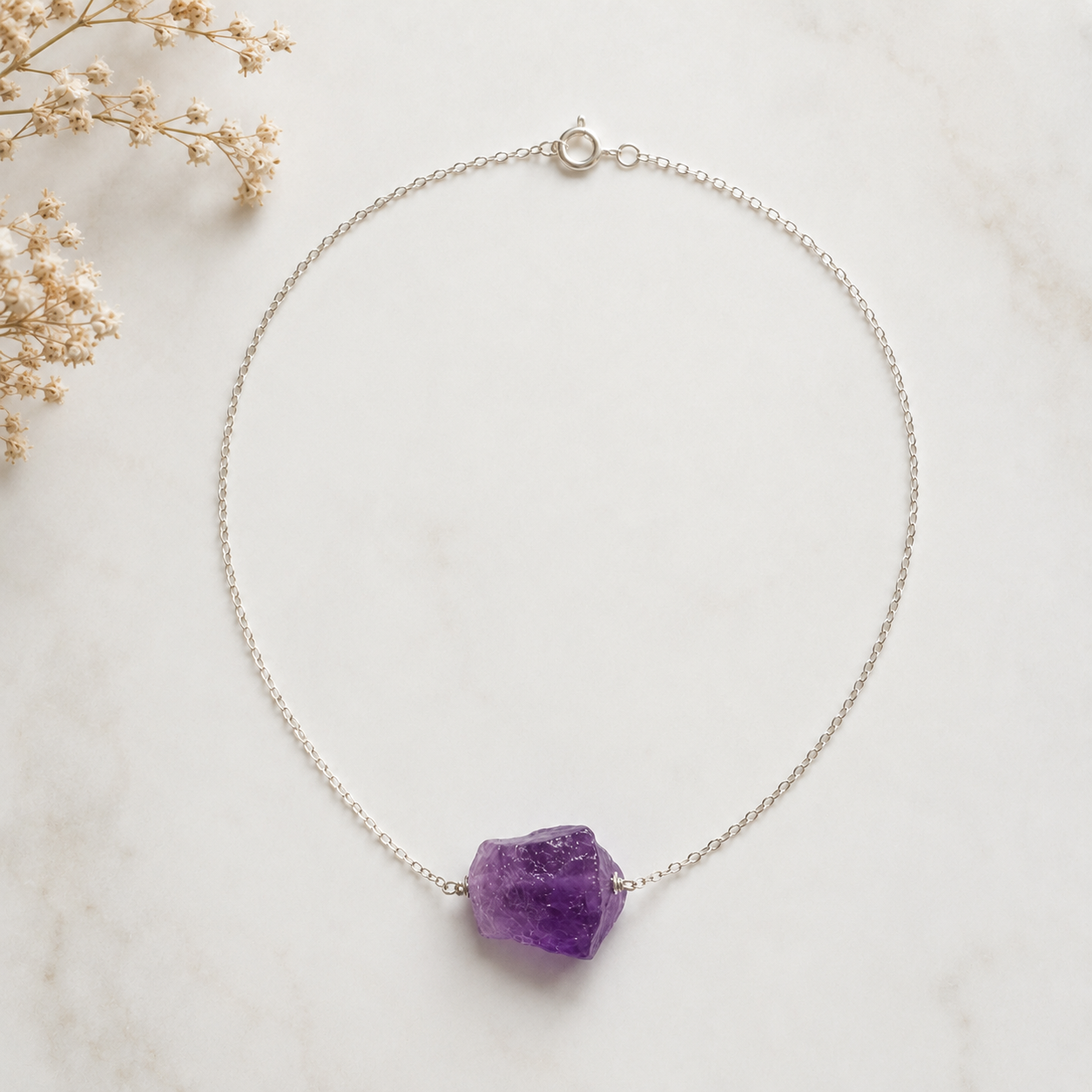 OOAK Raw Amethyst Necklace