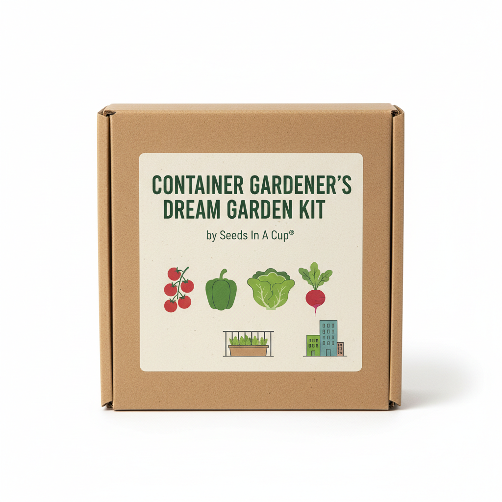 Container Gardener's Dream Garden Kit | Tomato, Bell Pepper, Lettuce & Radish | Seeds In A Cup®