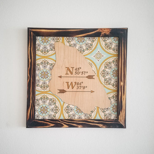 Custom Coordinates Wall Art – Personalized State Map