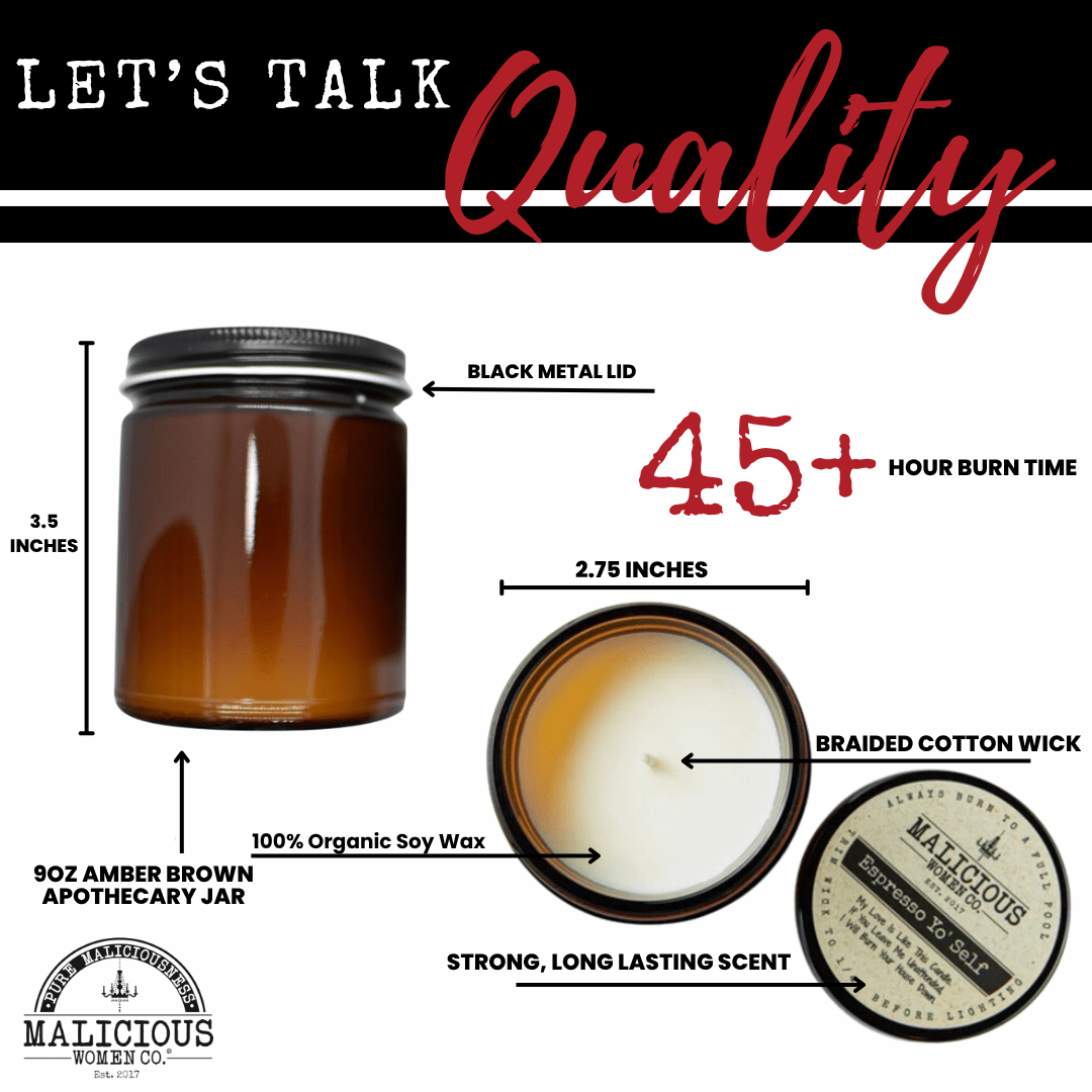 Because Patients... | Scent: Verbena Sandalwood | 9oz Work Candle | Malicious Women Co