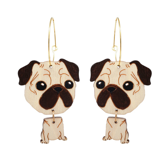 Pug Hoop Earrings