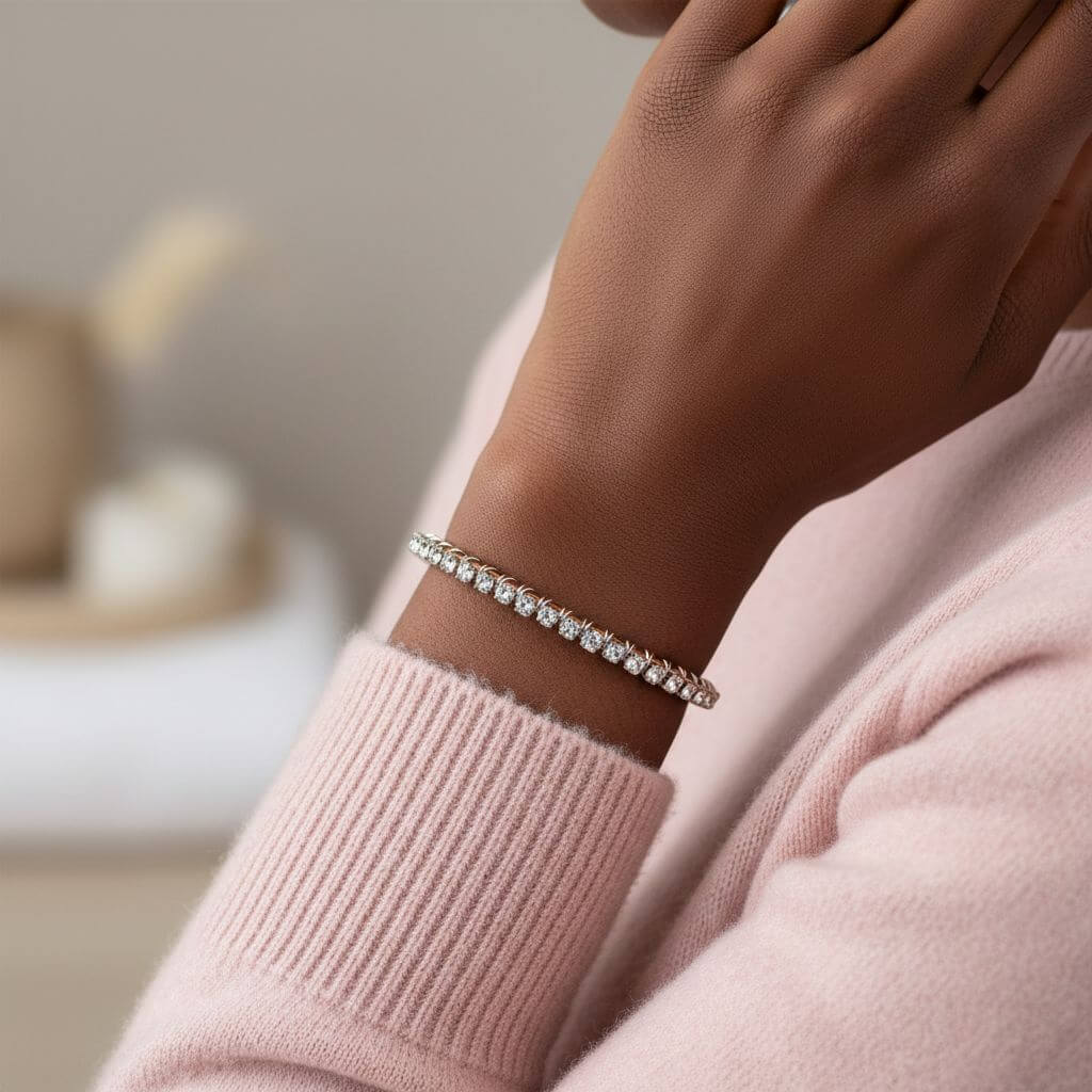 Catch-Free Crystal Rhinestone Tennis Bracelet Bangle