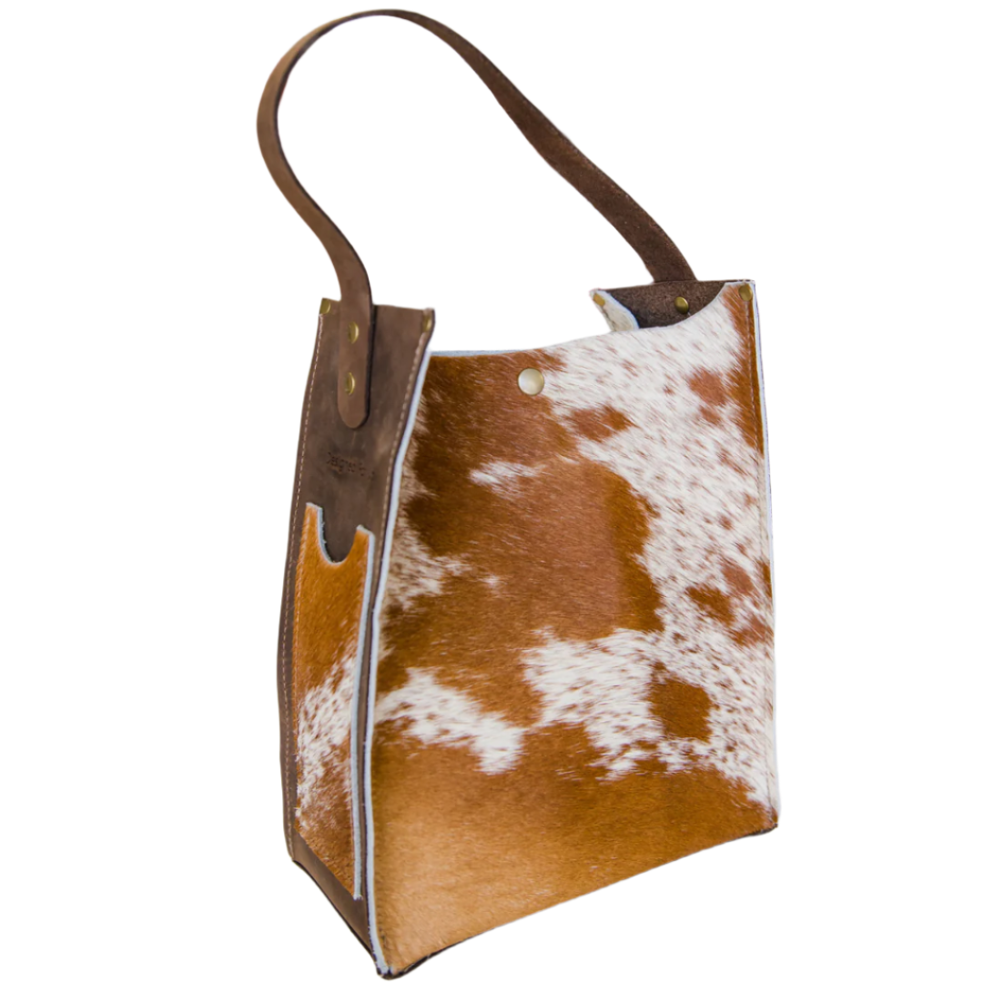 Leather Wine Tote Bag