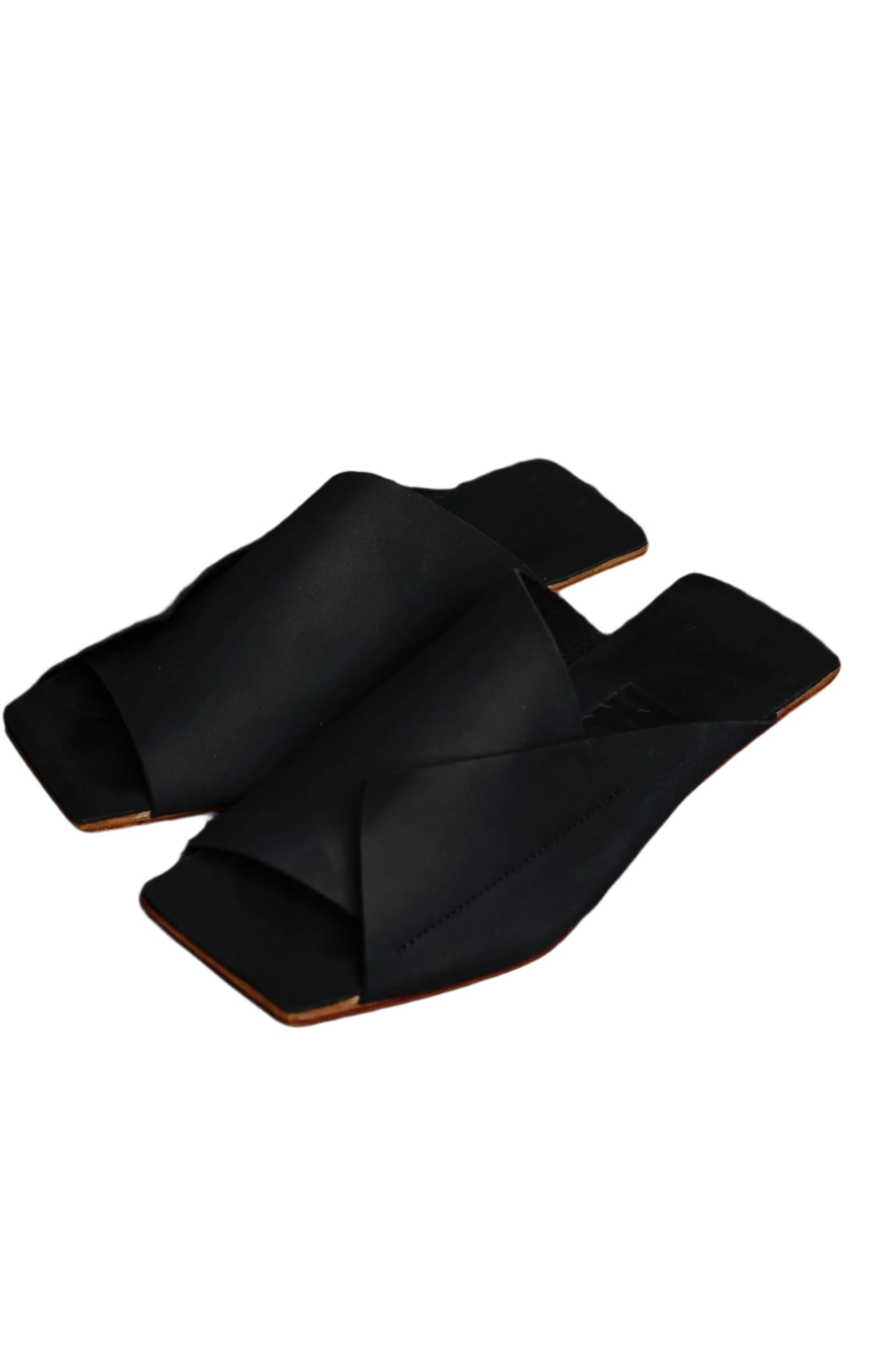 Amos Handcrafted Black Leather Slides