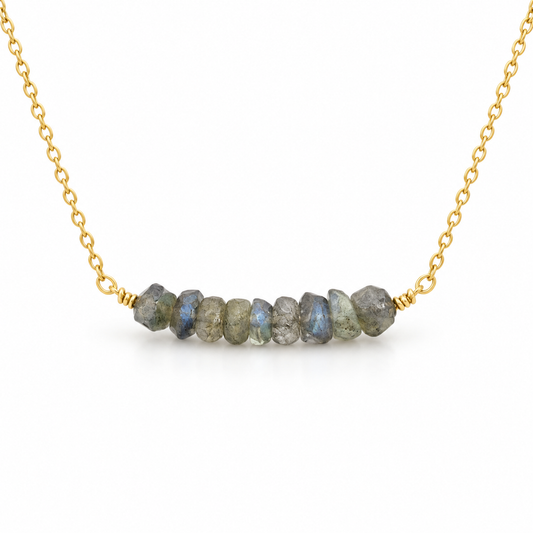Labradorite Bar Necklace – One-of-a-Kind 14k Gold Filled Jewelry