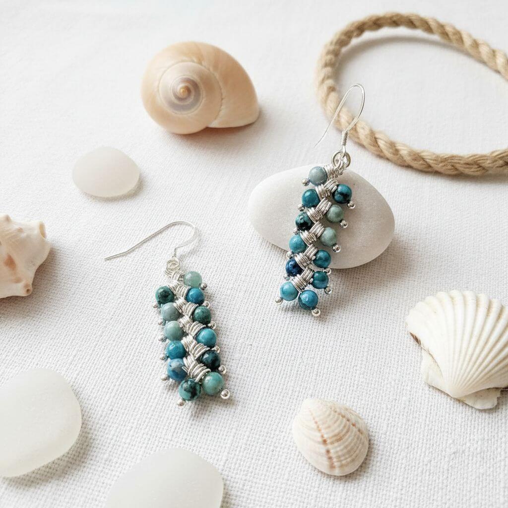 As Seen On TV Jane The Virgin Sterling Silver Turquoise Wire Wrapped Earrings