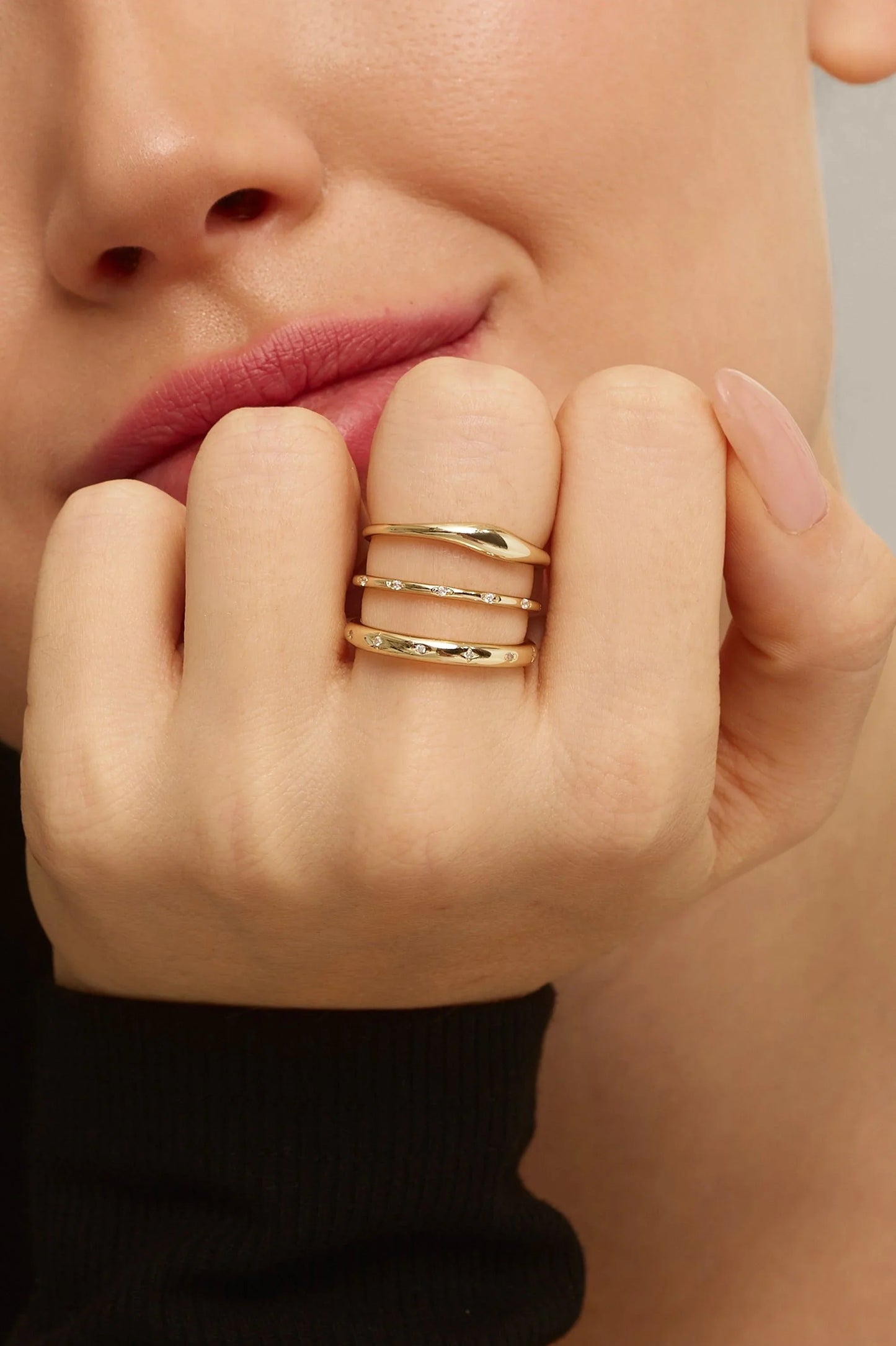 2.8mm CZ Studded Galaxy Ring