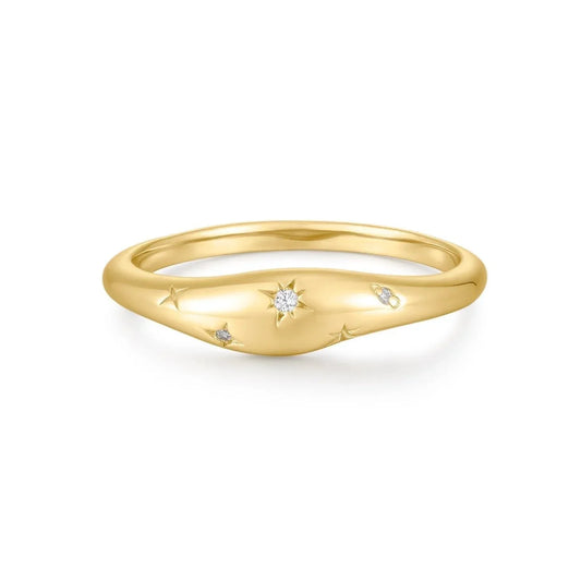 Galaxy CZ Thick Wavy Ring