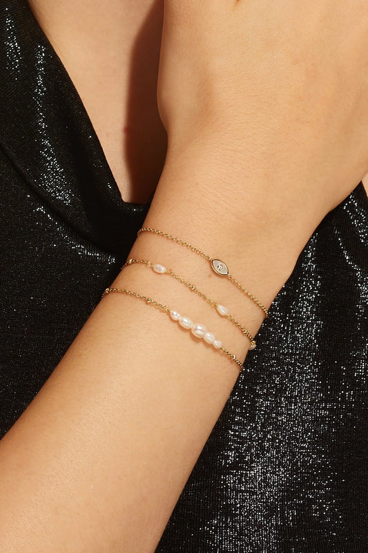 Micro Alternating Pearl & Bead Bracelet