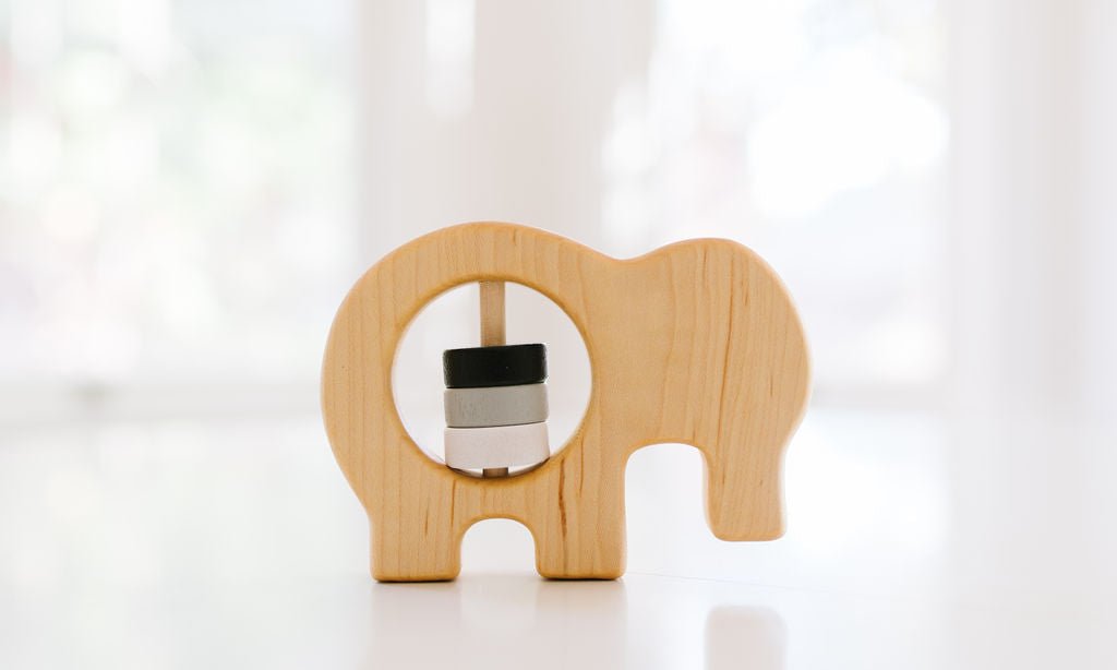 Elephant Wooden Baby Rattle