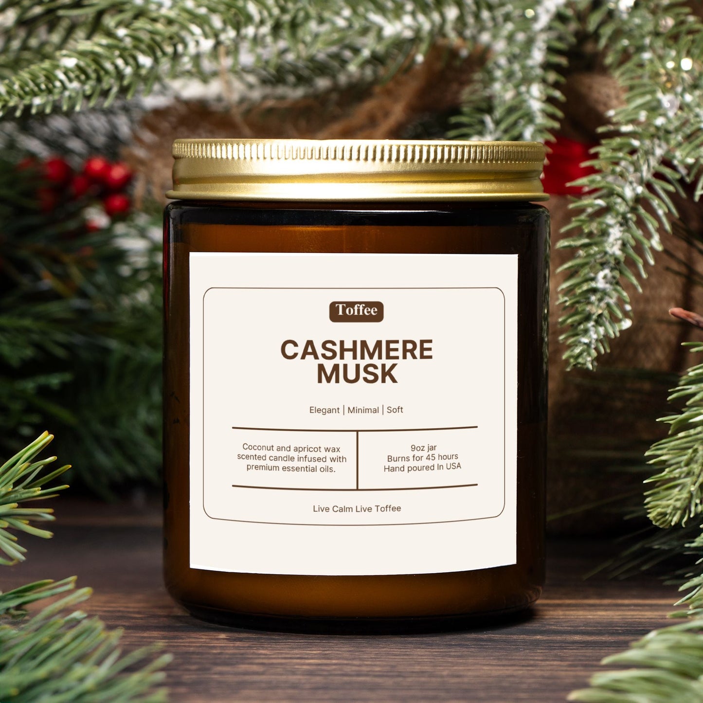 Cashmere Musk Candle Amber Jar 9oz