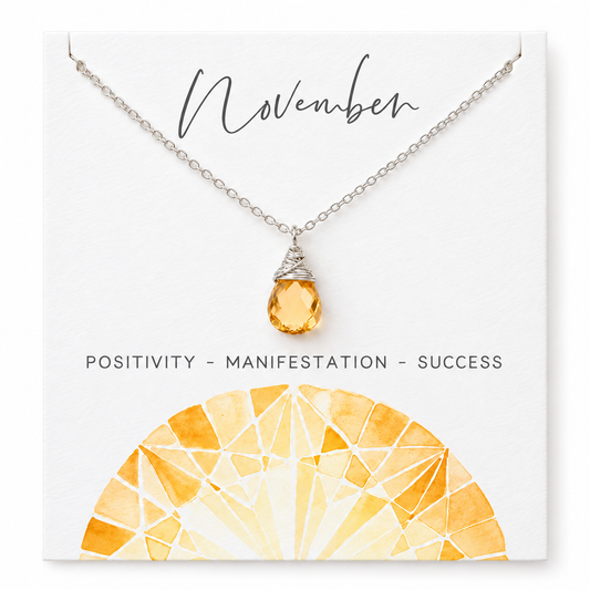 November Birthstone Necklace - Sterling Silver