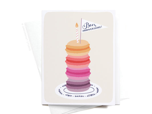 Bon Anniversaire Macarons Greeting Card *