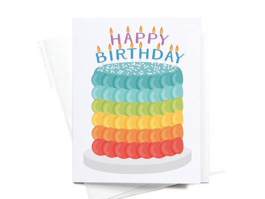 Happy Birthday Rainbow Cake Greeting Card *