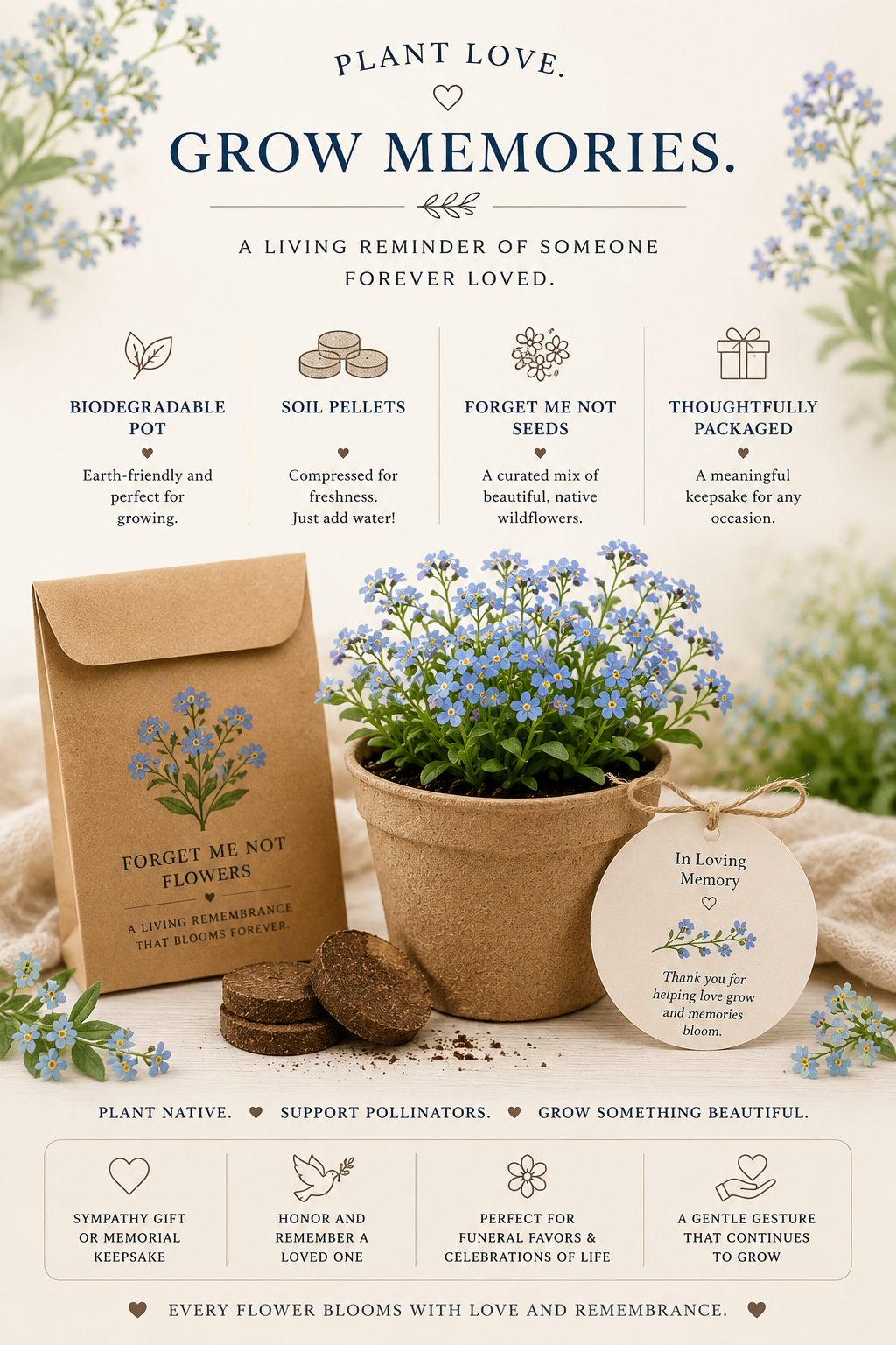 Forget Me Not Memorial Grow Kit