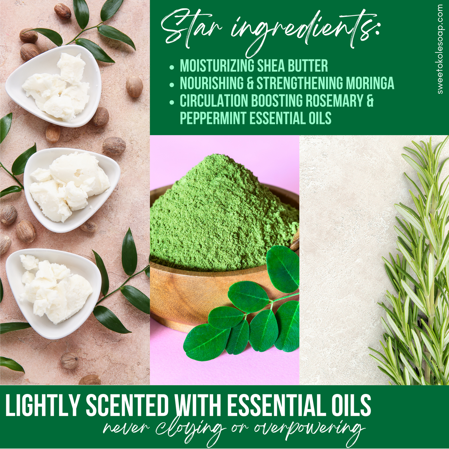 Non-Toxic Conditioner Bar w/ Rosemary, Mint & Moringa