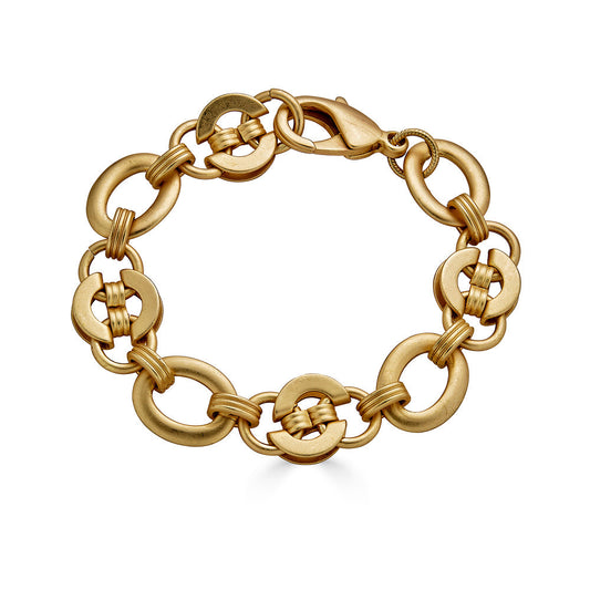 Matte Gold Mixed Chain Link Bracelet