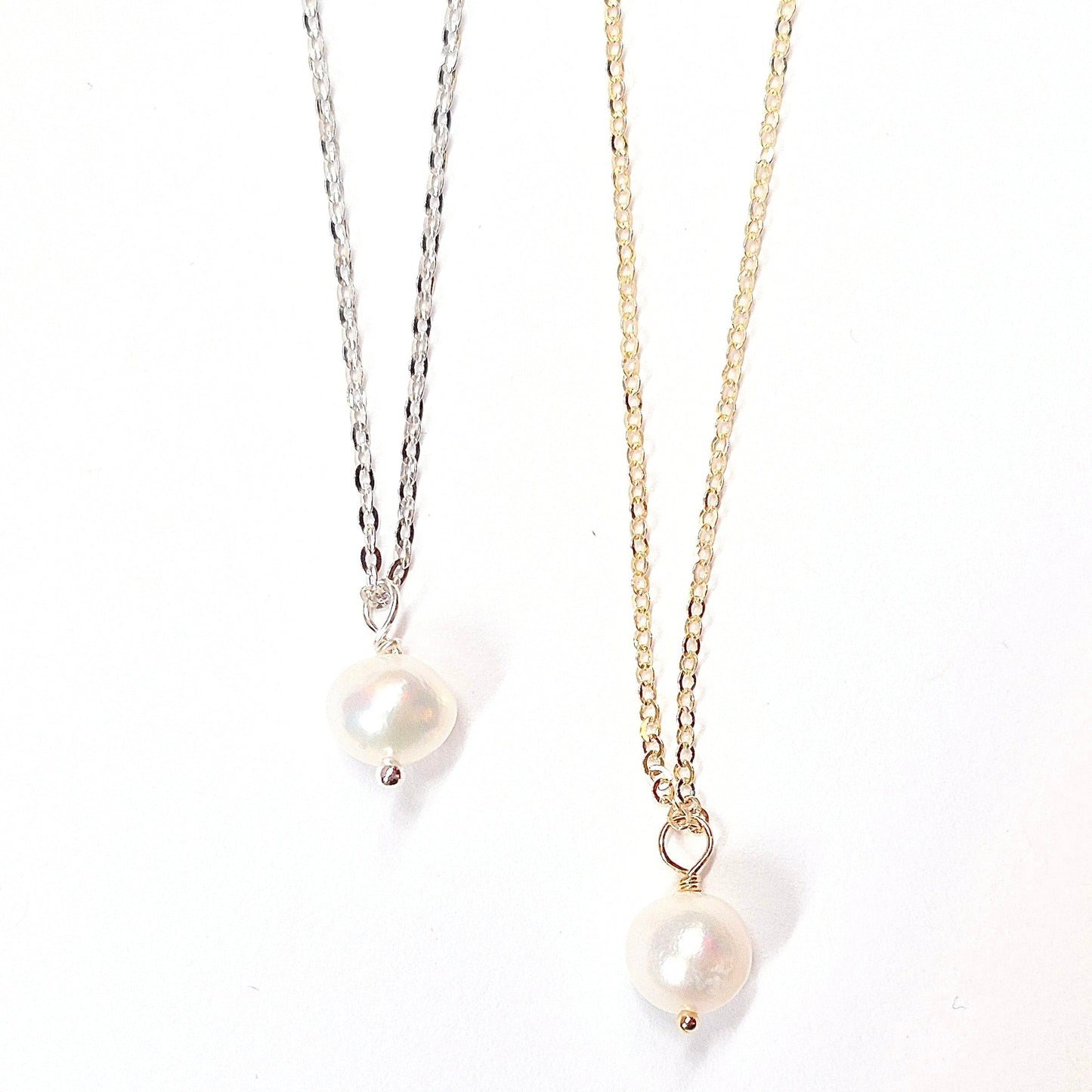Single Pearl Drop Necklace with Swarovski Clasp