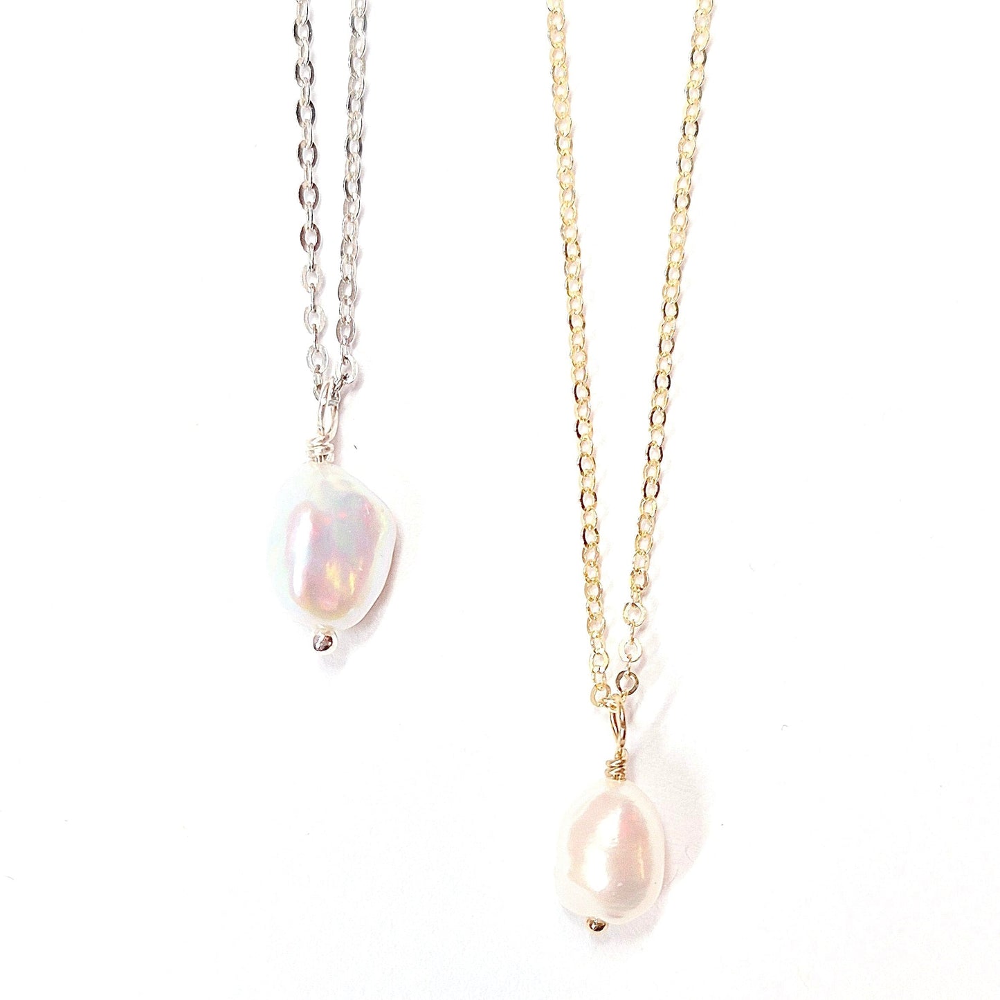 Single Pearl Drop Necklace with Swarovski Clasp