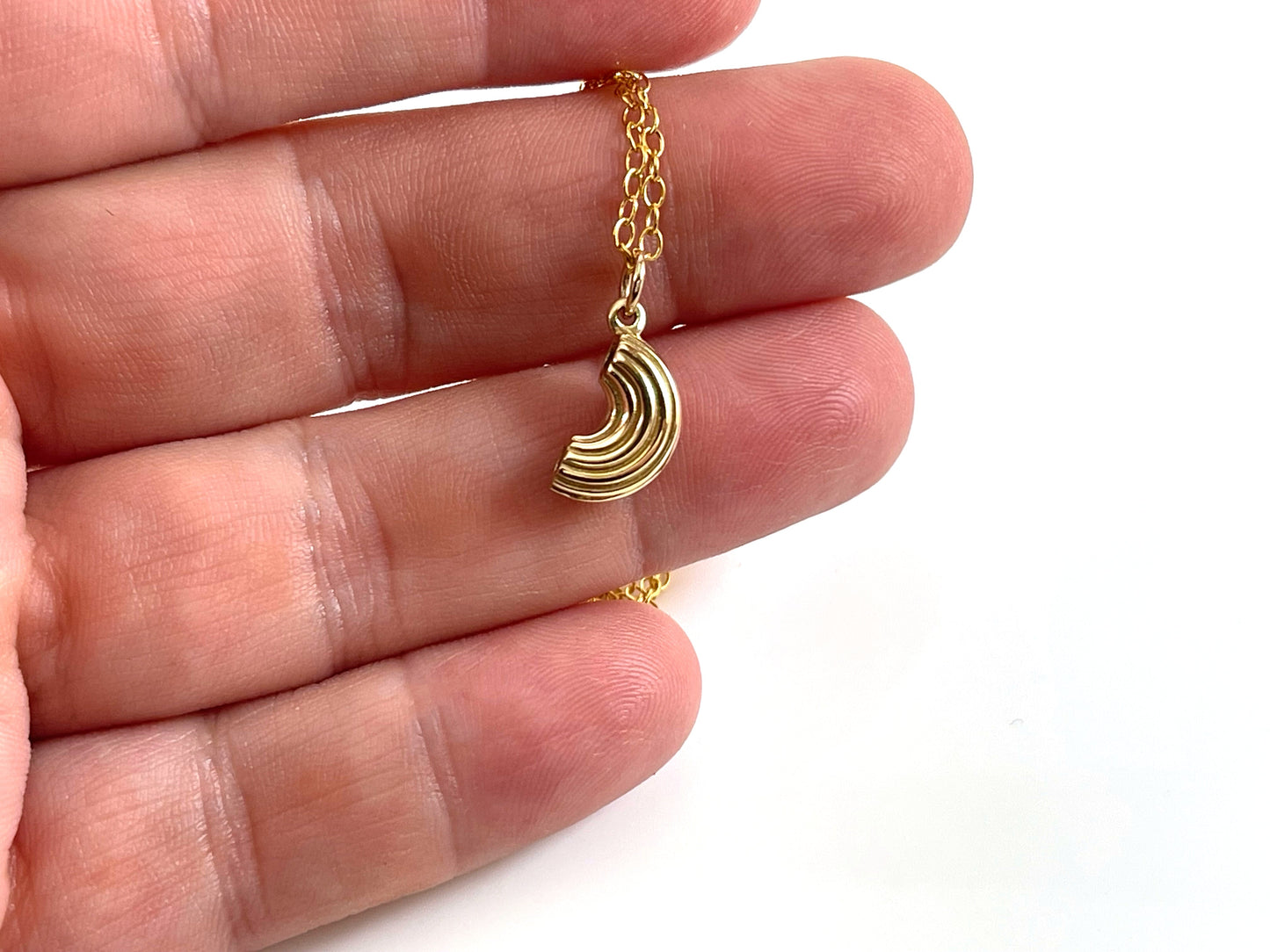 Macaroni Noodle Gold Filled Necklace