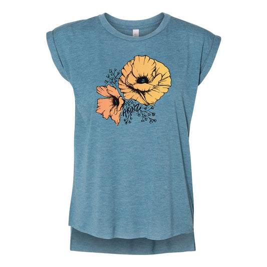 Golden Poppy Rolled Sleeve