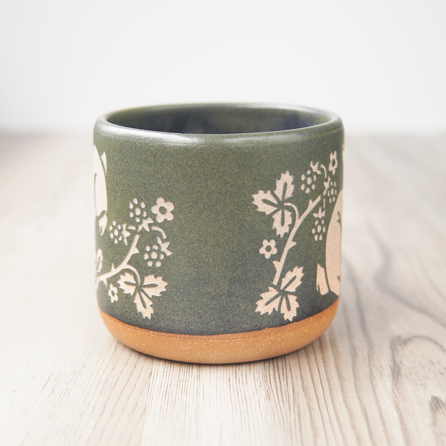 Rabbit Mug, Forest Style Handmade Pottery