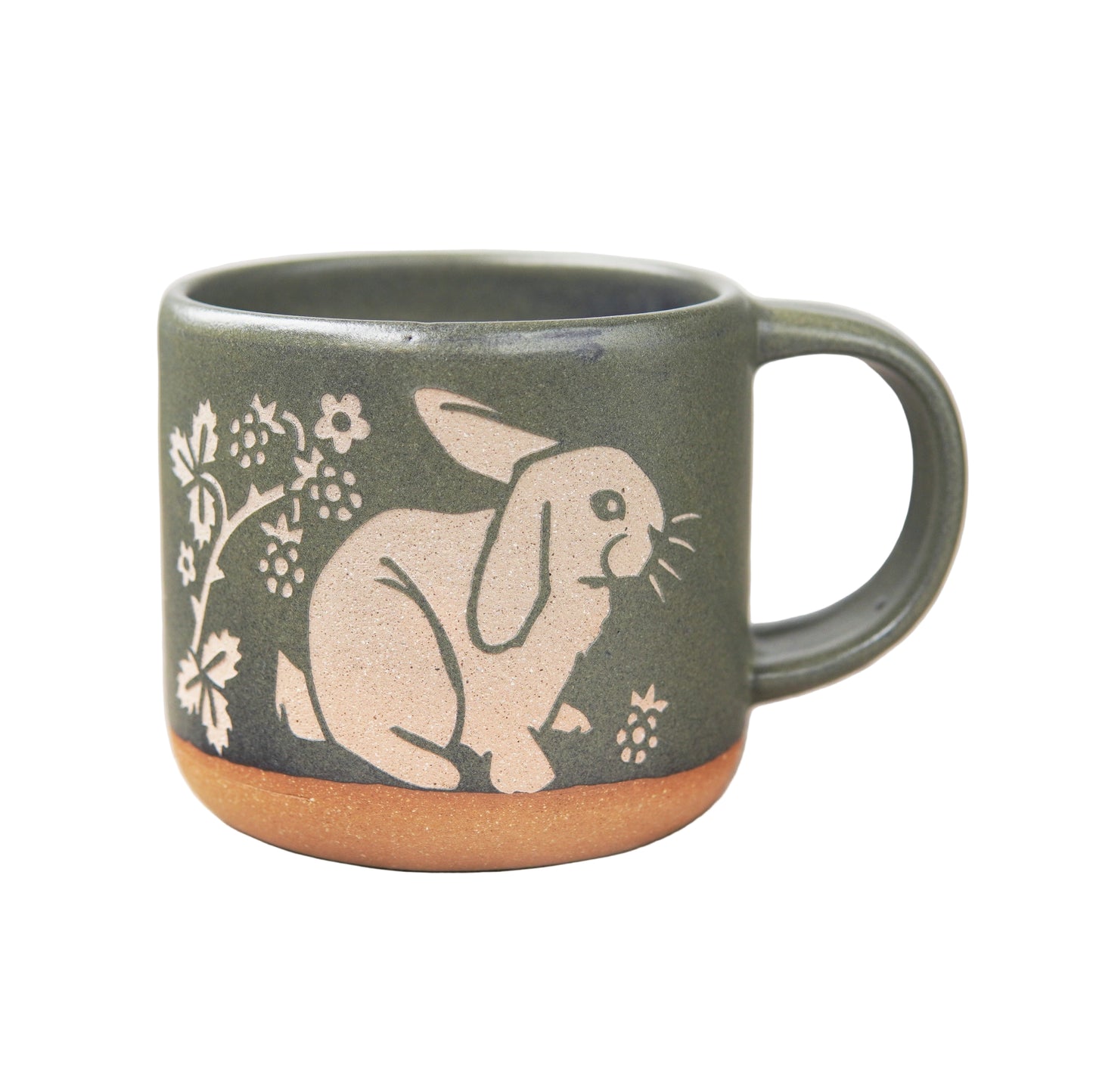 Rabbit Mug, Forest Style Handmade Pottery
