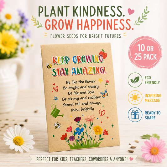 Keep Growing, Stay Amazing! Seed Packet Favors (25 Pack)