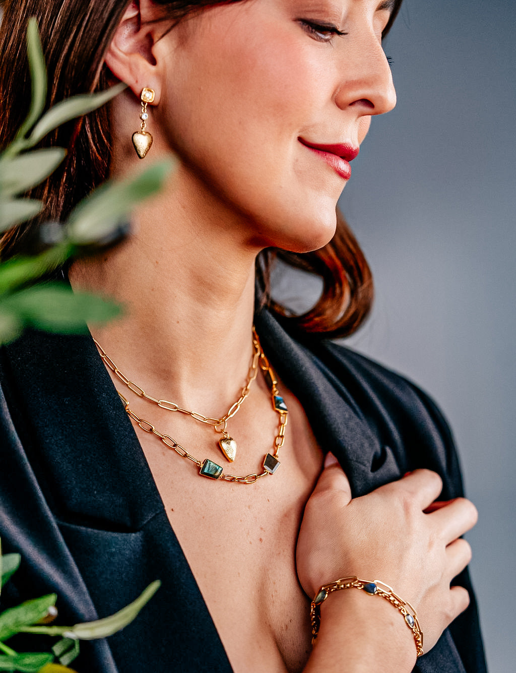 Asymmetrical Labradorite Necklace